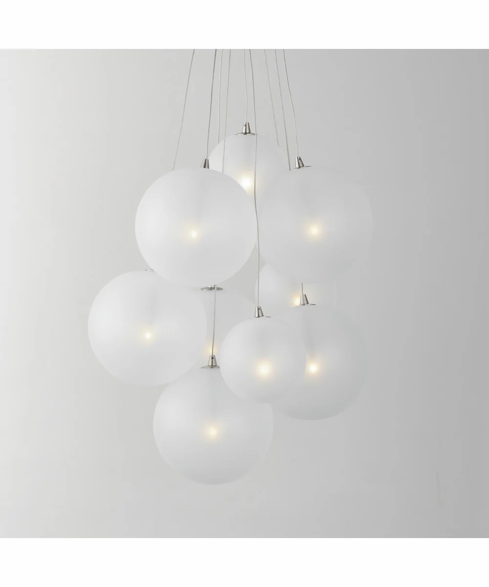 Burst 9-Light LED Pendant - Frost Satin Nickel - Image 4