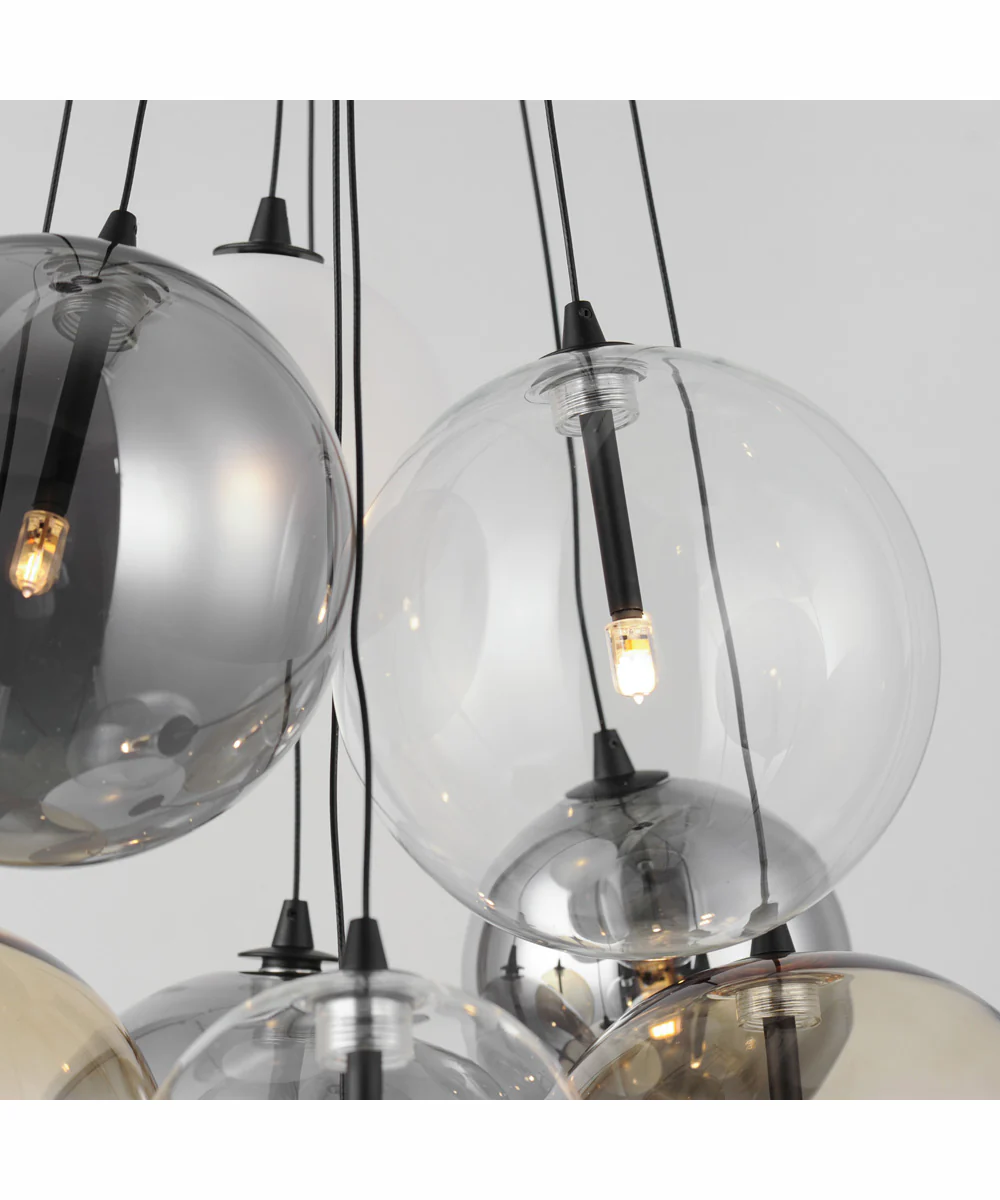 Burst 9-Light LED Pendant - Mixed Black - Image 4