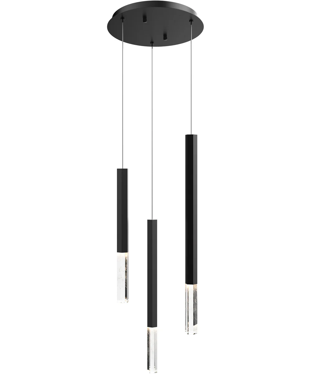 Diaphane LED 3-Light Pendant Black