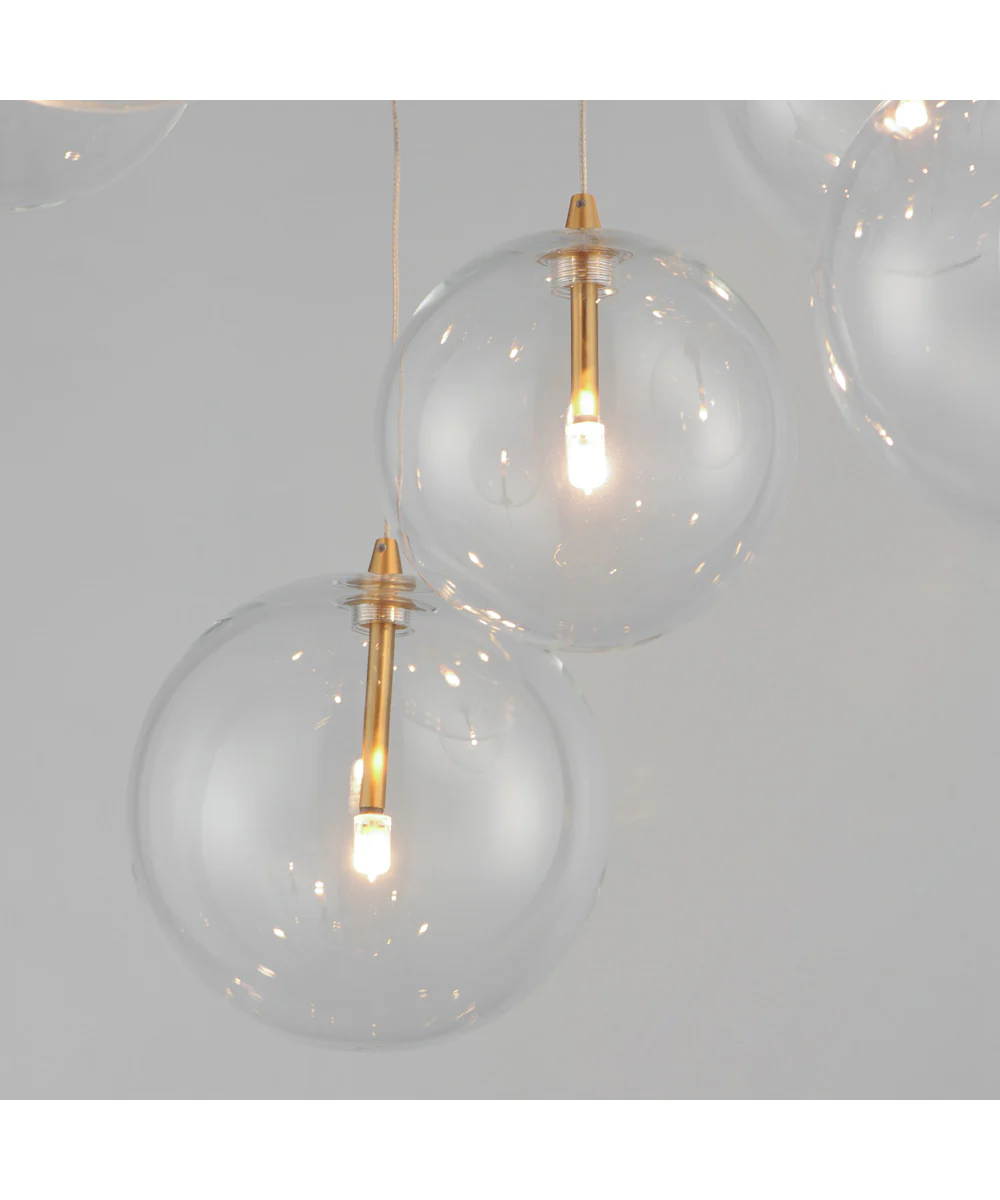 Global 9-Light LED Chandelier Natural Aged Brass - Image 5
