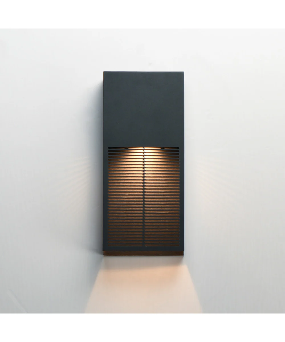 Grate 14 inch LED Outdoor Wall Sconce Black - Image 3