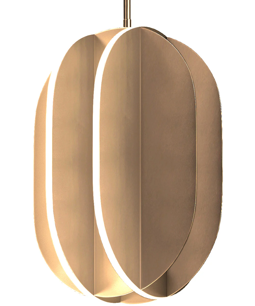 Interval LED Medium Ellipse Pendant Satin Brass