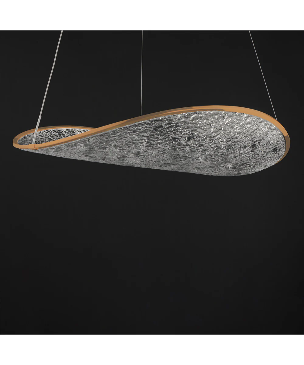 Moonscapes Single LED Pendant Brushed Champagne - Image 3