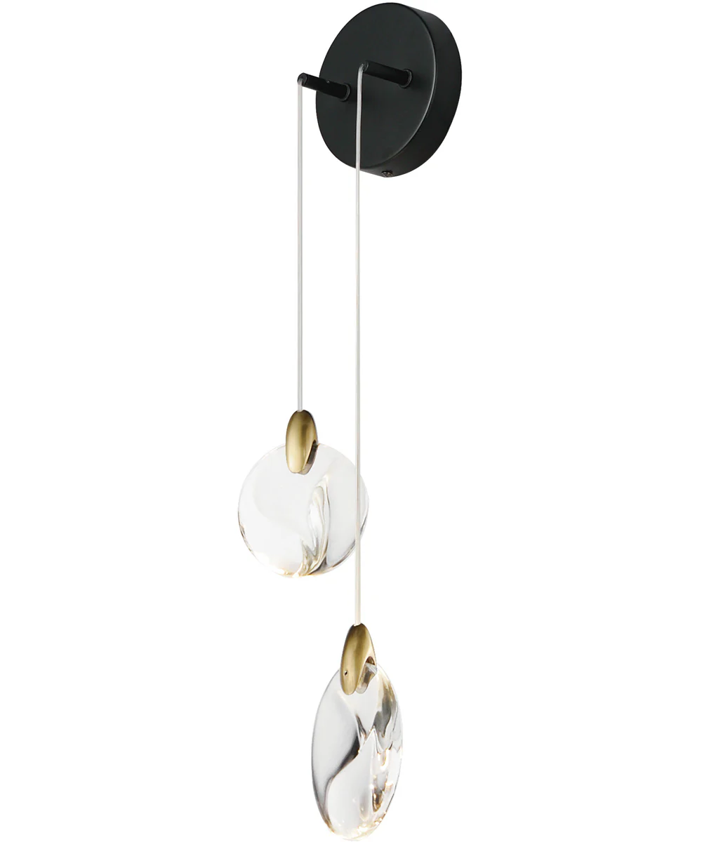 Pebble 2-Light Wall Sconce Black / Polished Gold