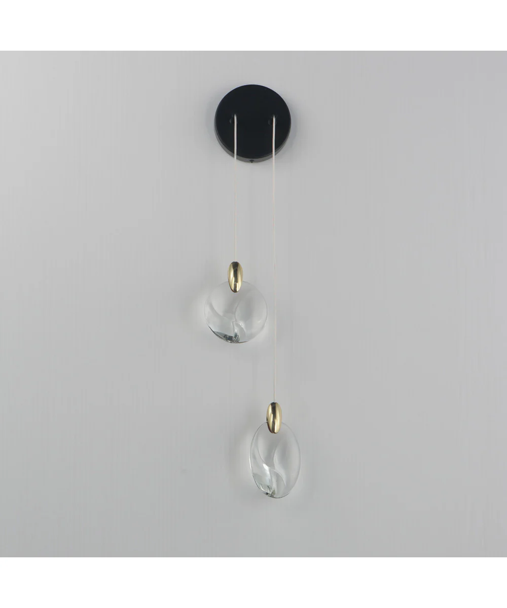 Pebble 2-Light Wall Sconce Black / Polished Gold - Image 2