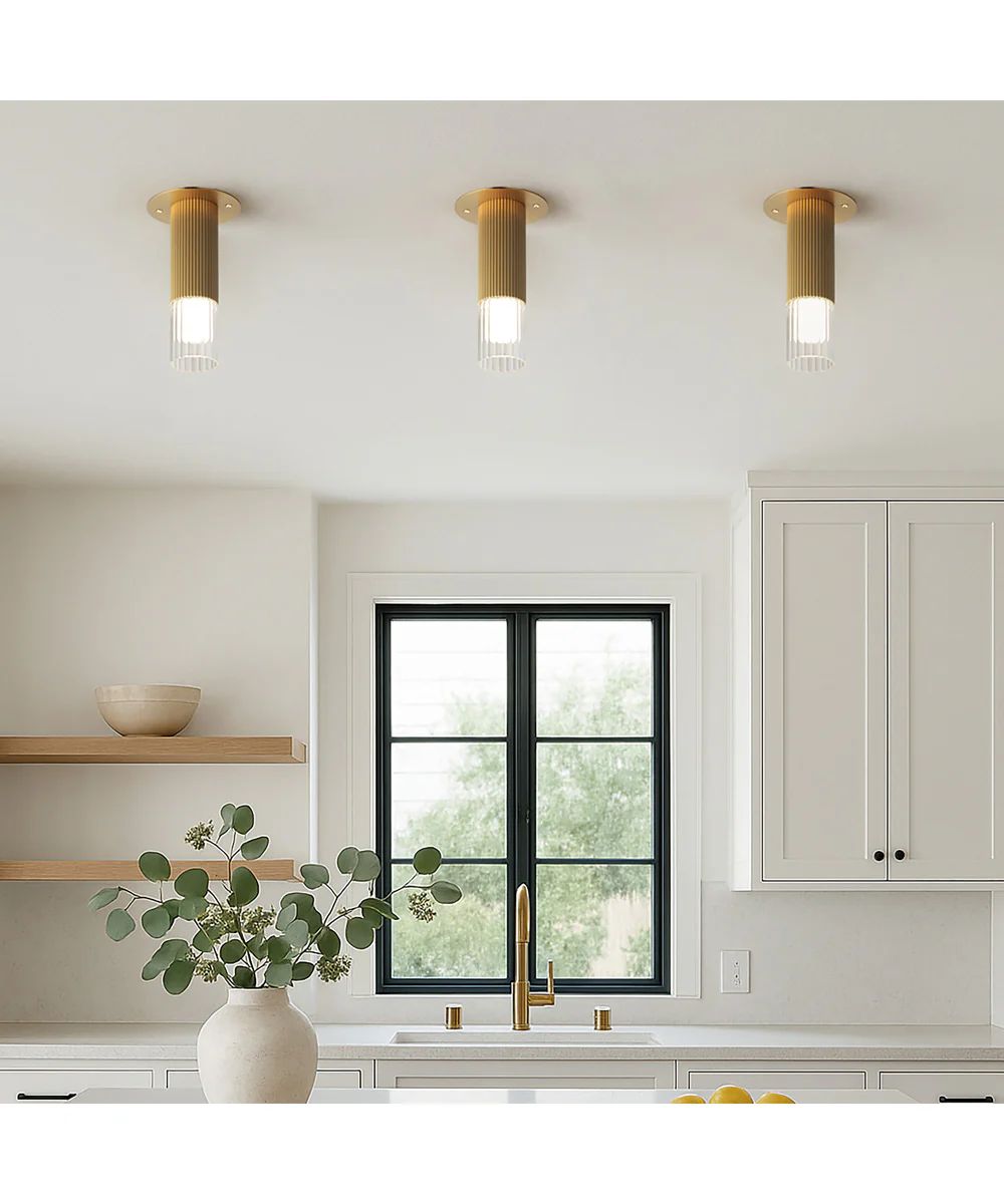 Reeds LED Flush Mount Gold - Image 2