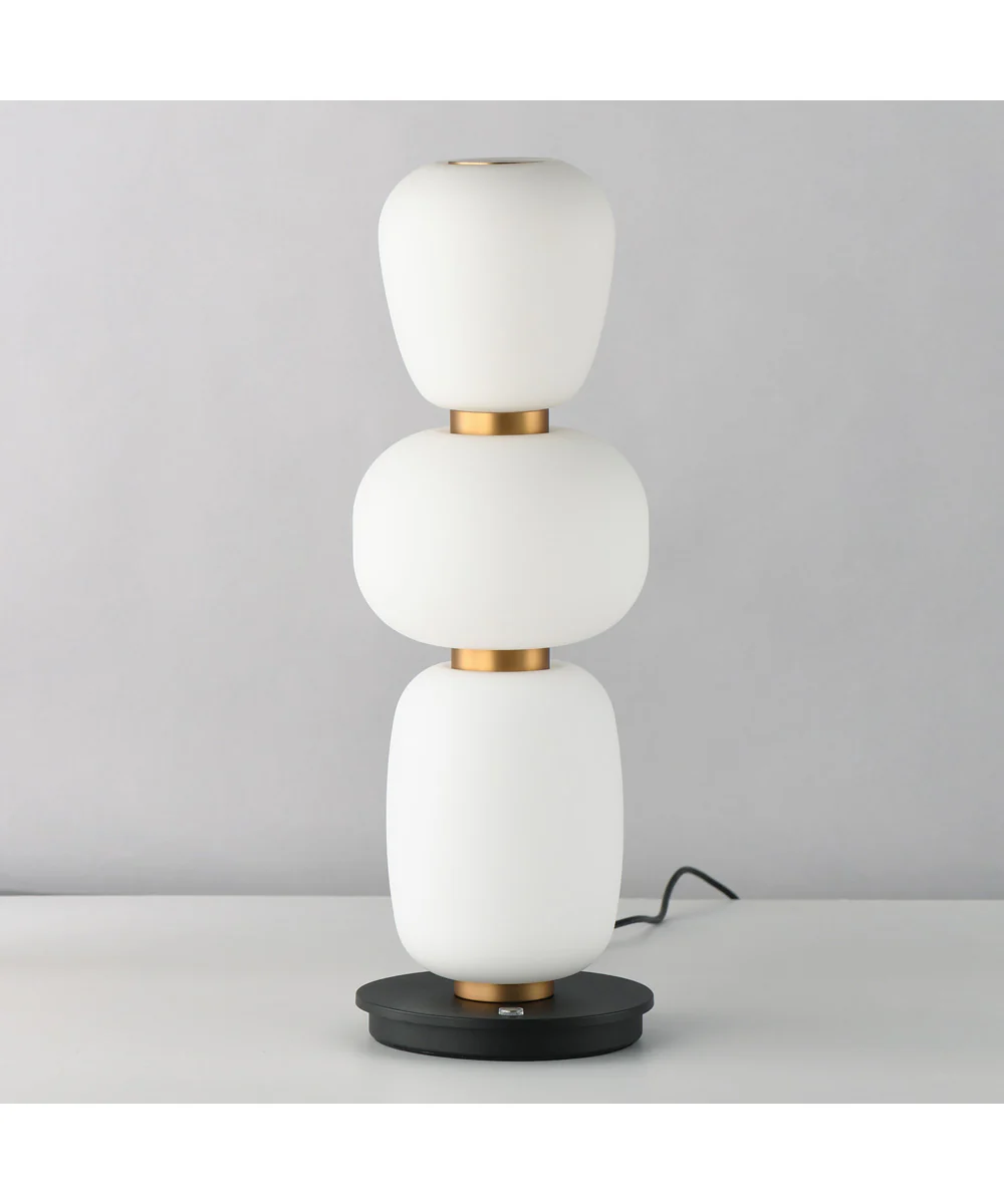 Soji Triple Stack Portable Lamp Black / Gold - Image 2