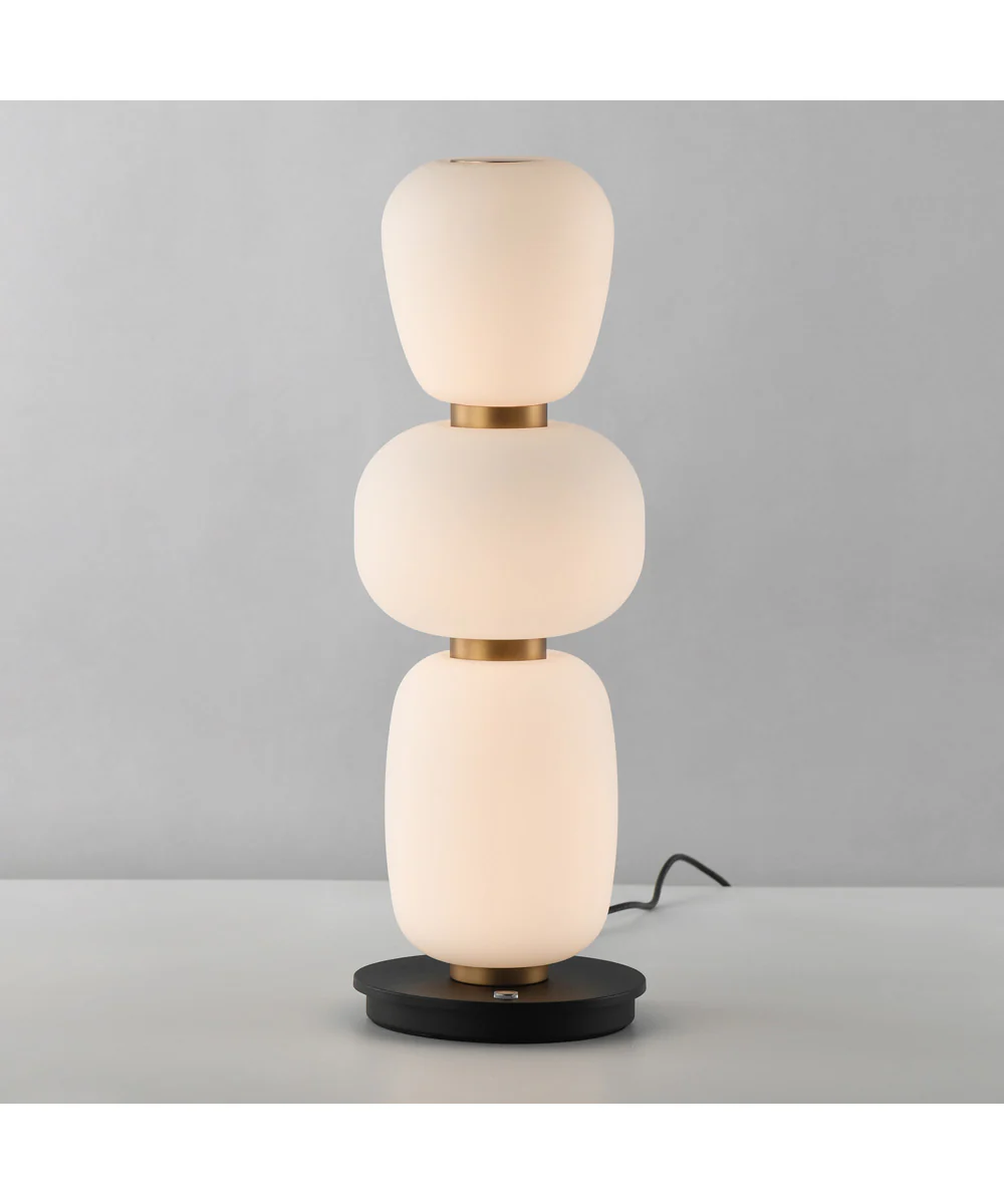 Soji Triple Stack Portable Lamp Black / Gold - Image 3