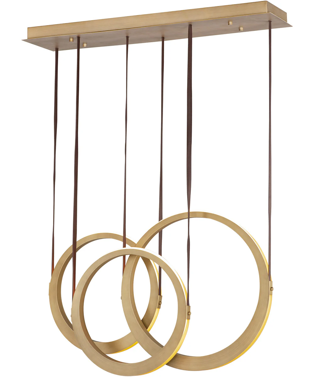 Tether 3-Light LED Pendant Natural Aged Brass
