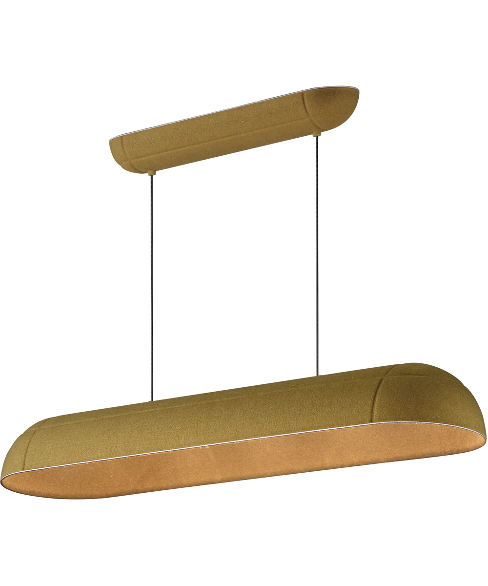 Wimbledon 41 inch LED Linear Pendant Olive Felt Fabric for Sound Dampening