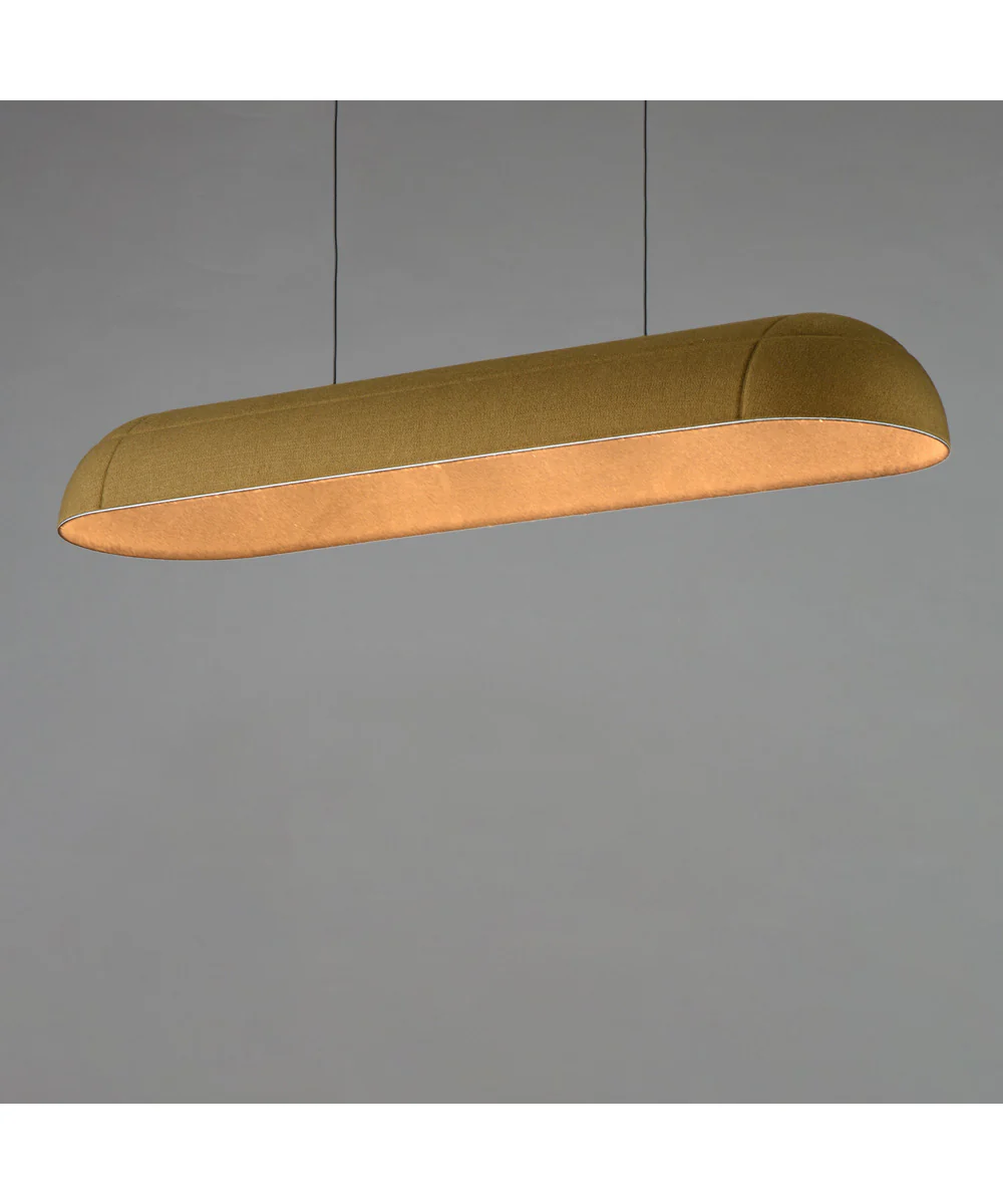 Wimbledon 41 inch LED Linear Pendant Olive Felt Fabric for Sound Dampening - Image 4