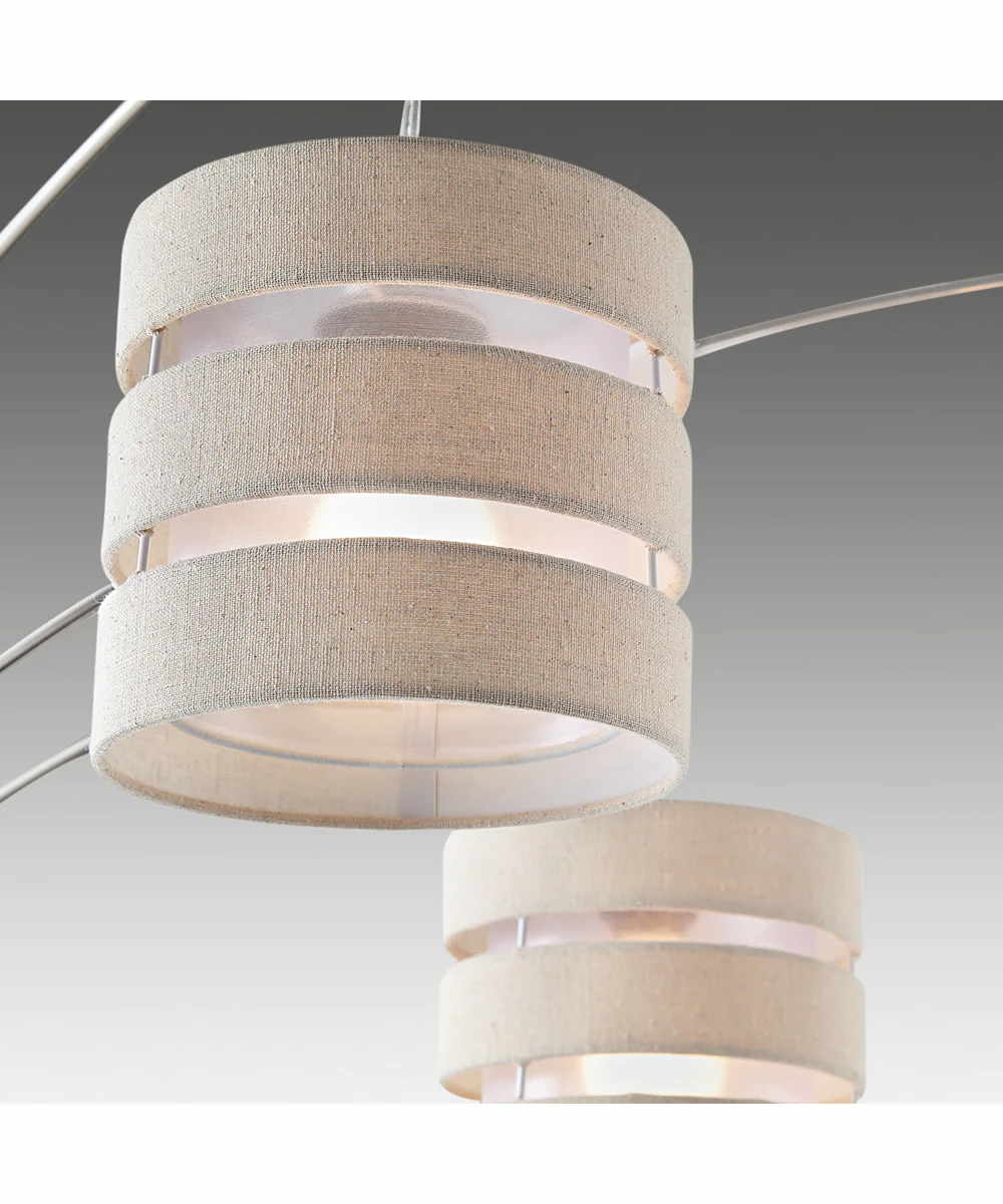 Falan 3-Light 3-Light Arch Lamp Brushed Nickel/Linen Shade - Image 2