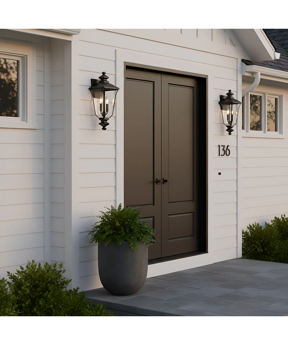 Farley 2-light Outdoor Wall Light Matte Black - Image 3