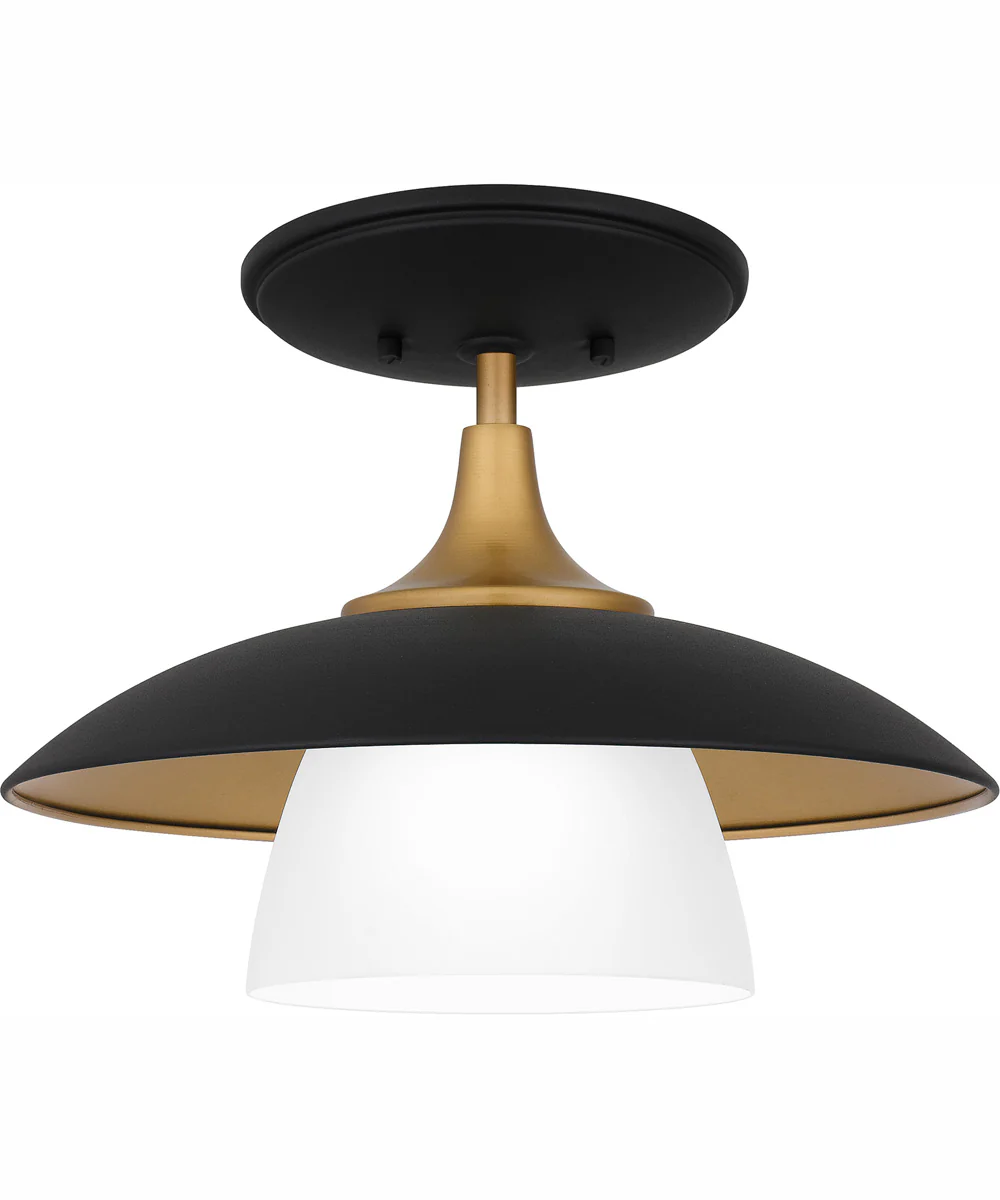 Fayette Small 1-light Semi Flush Mount Earth Black - Image 2
