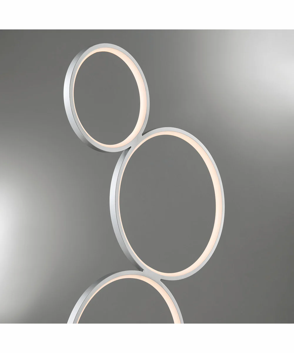 Fedora Led Floor Lamp 5 Rings/Silver - Image 2
