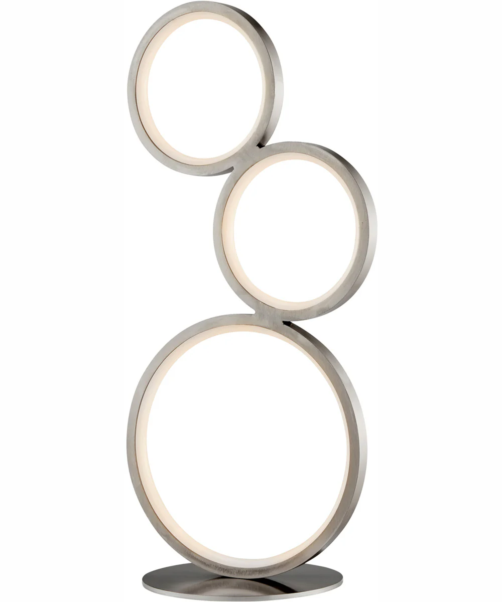 Fedora Led Table Lamp 3 Rings/Brushed Nickel
