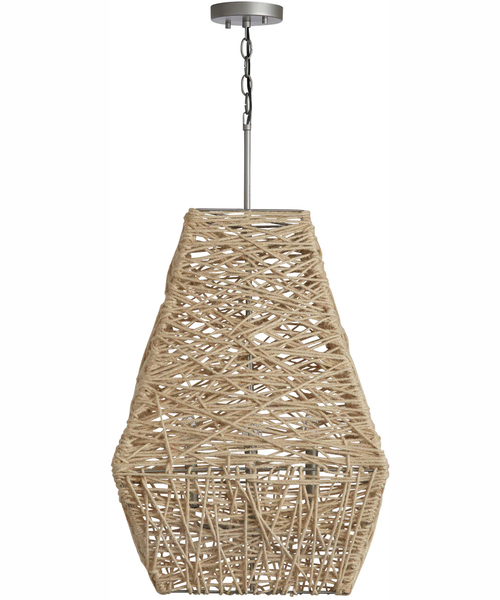 Finley 4-Light Pendant Natural Jute and Grey