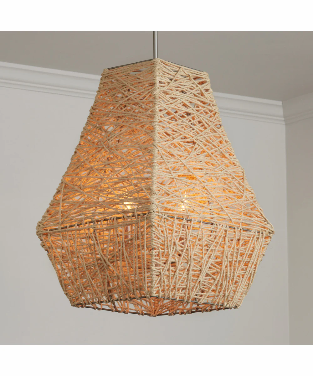 Finley 4-Light Pendant Natural Jute and Grey - Image 2