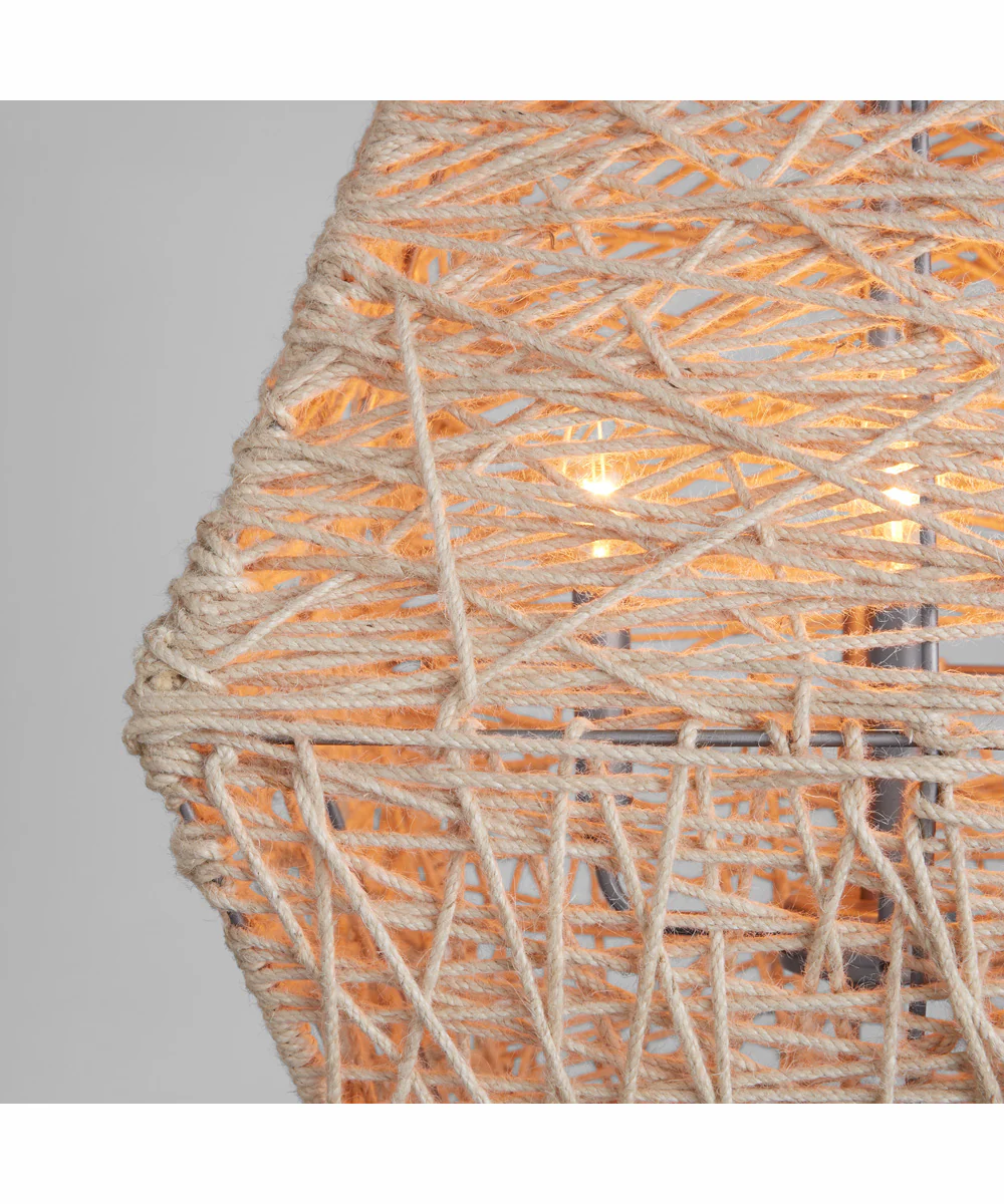 Finley 4-Light Pendant Natural Jute and Grey - Image 3