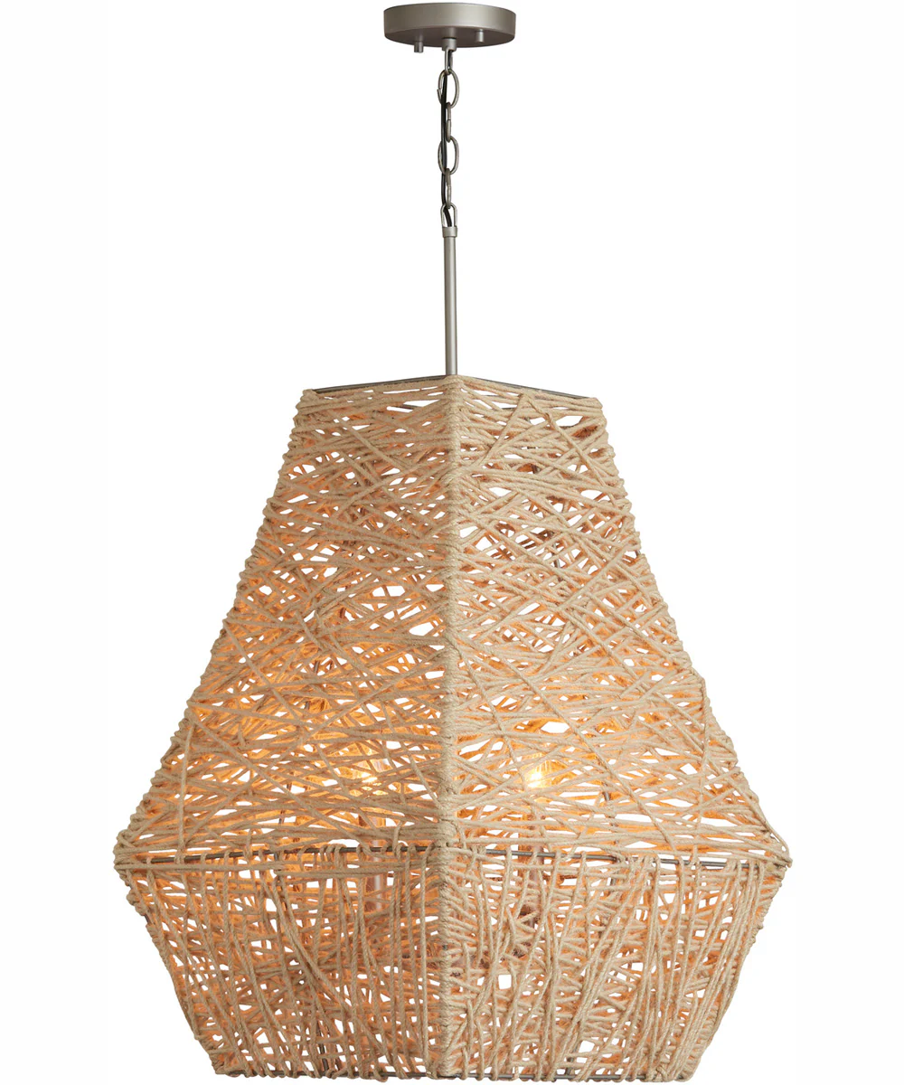 Finley 4-Light Pendant Natural Jute and Grey - Image 4