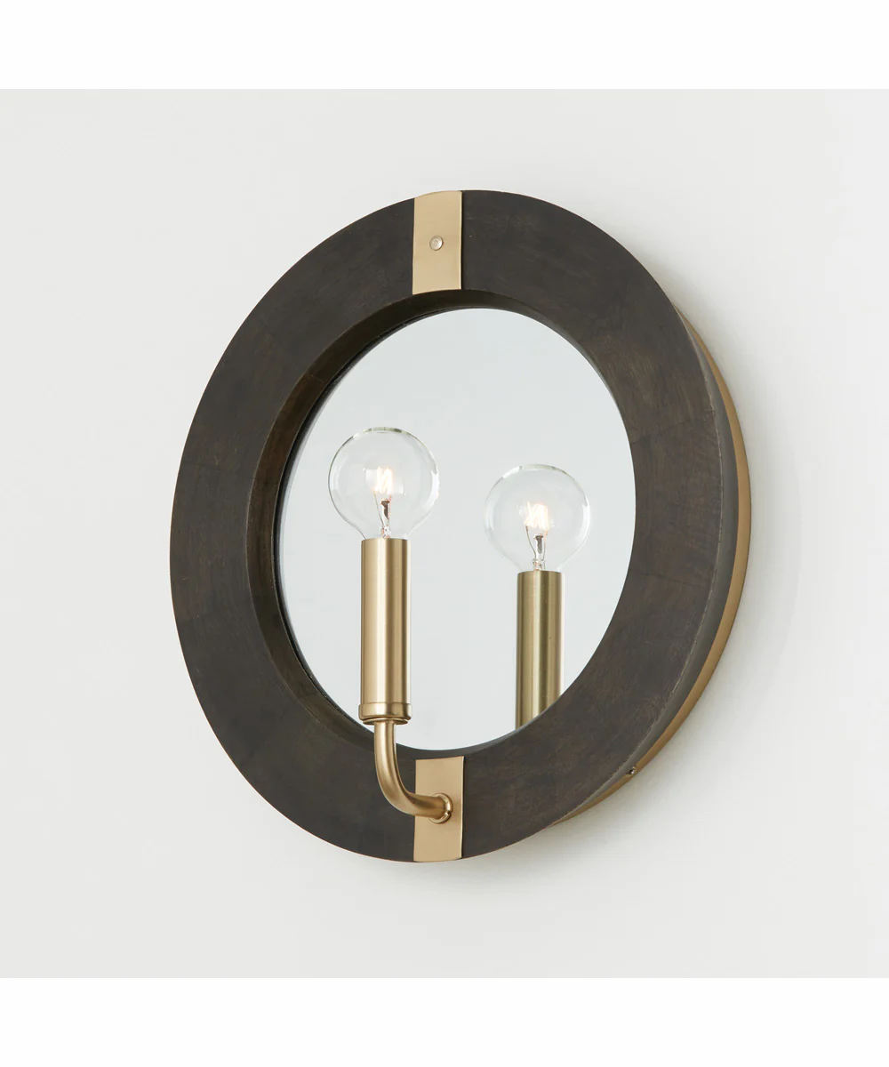 Finn 1-Light Sconce Black Stain and Matte Brass - Image 2