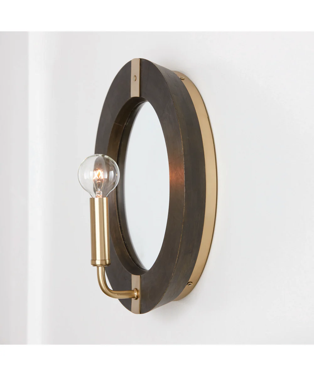 Finn 1-Light Sconce Black Stain and Matte Brass - Image 3