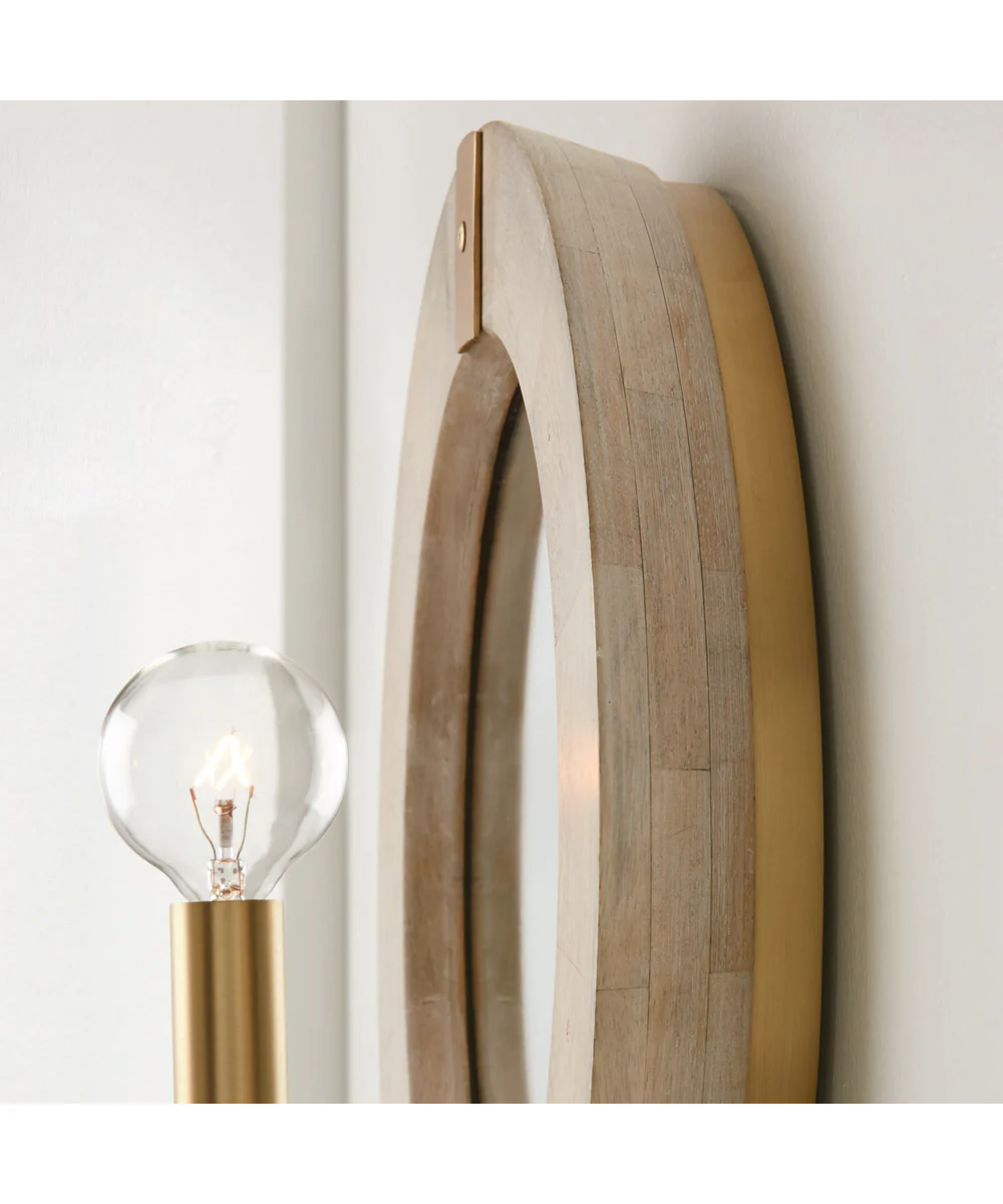 Finn 1-Light Sconce White Wash and Matte Brass - Image 3