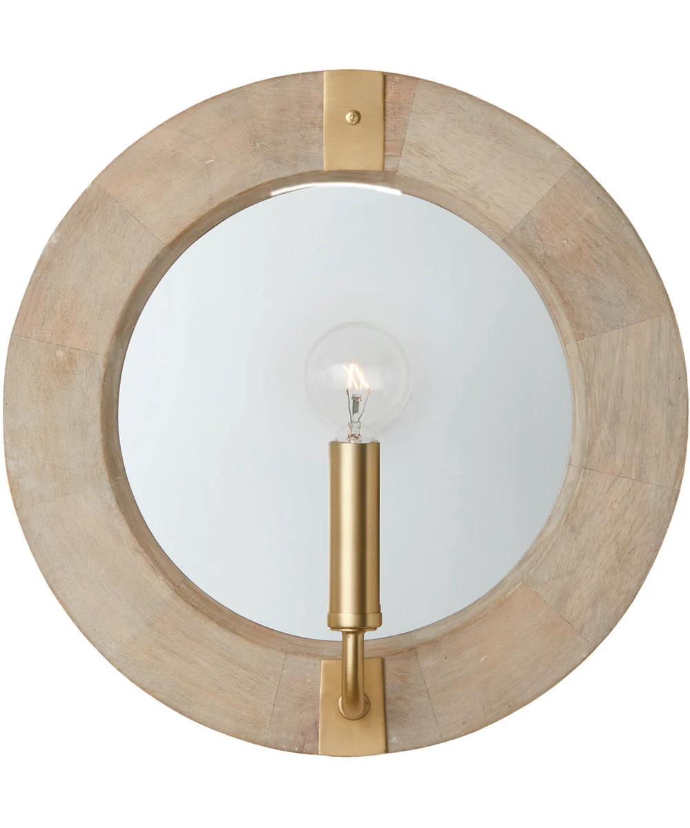 Finn 1-Light Sconce White Wash and Matte Brass - Image 4
