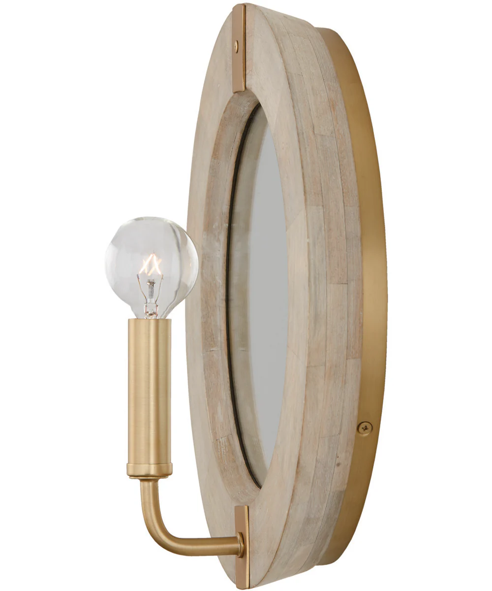 Finn 1-Light Sconce White Wash and Matte Brass - Image 5