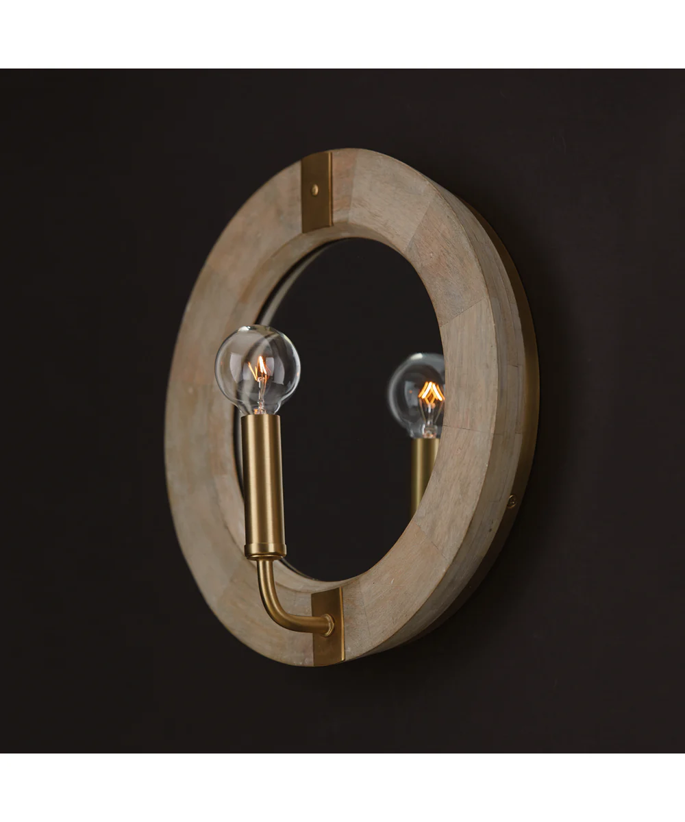 Finn 1-Light Sconce White Wash and Matte Brass - Image 6