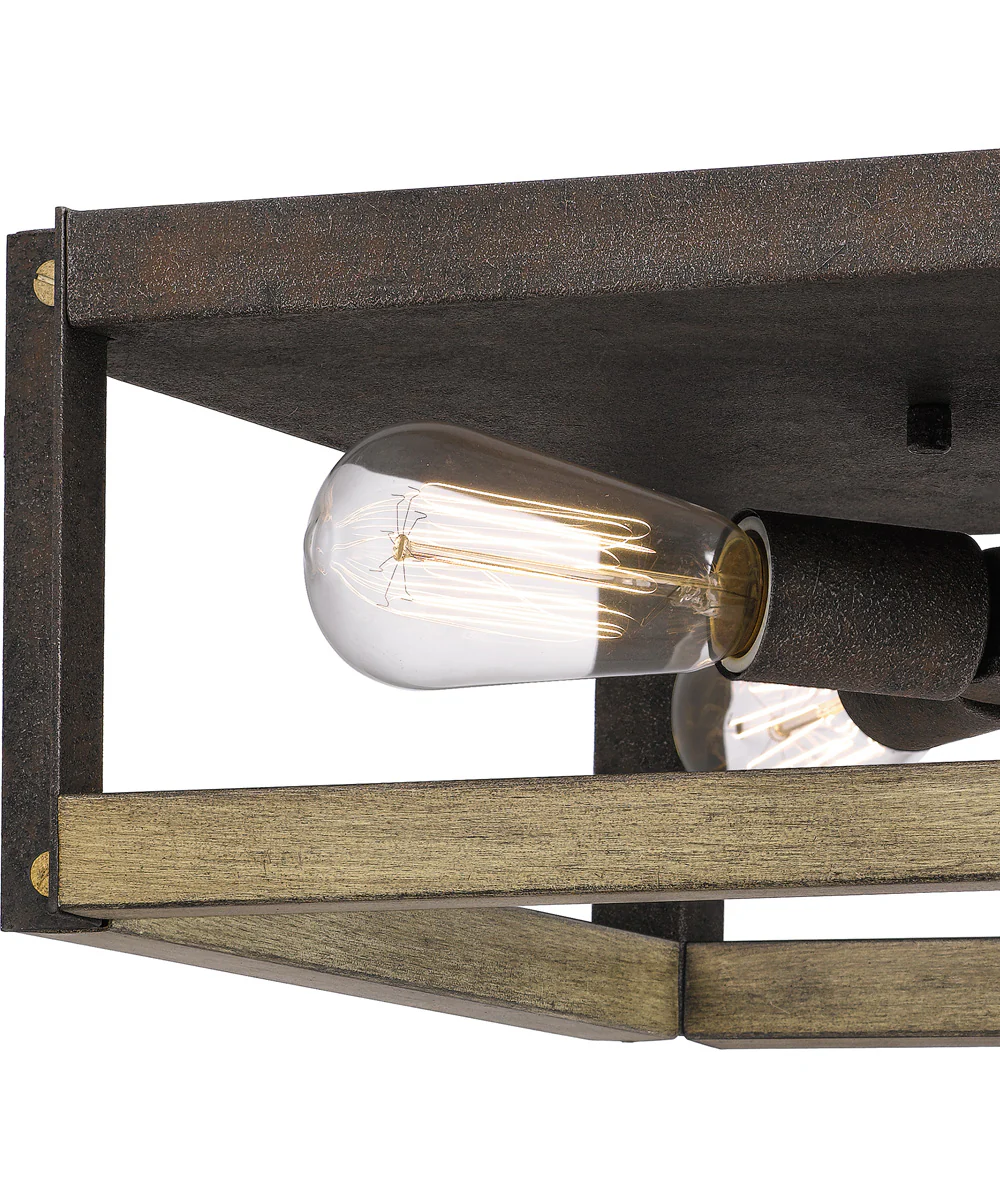 Finn 4-light Flush Mount Rustic Black - Image 6