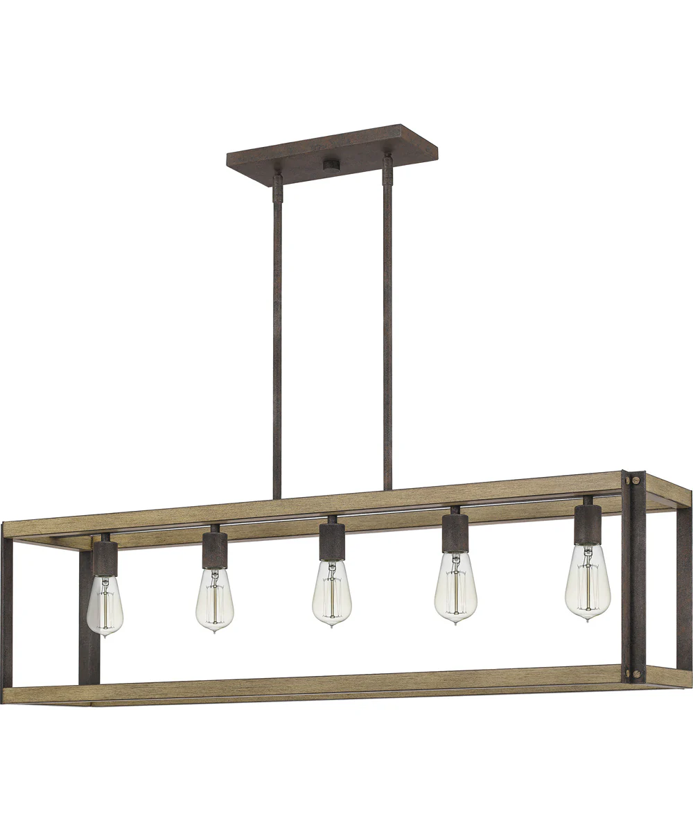 Finn 5-light Island Light Rustic Black - Image 3
