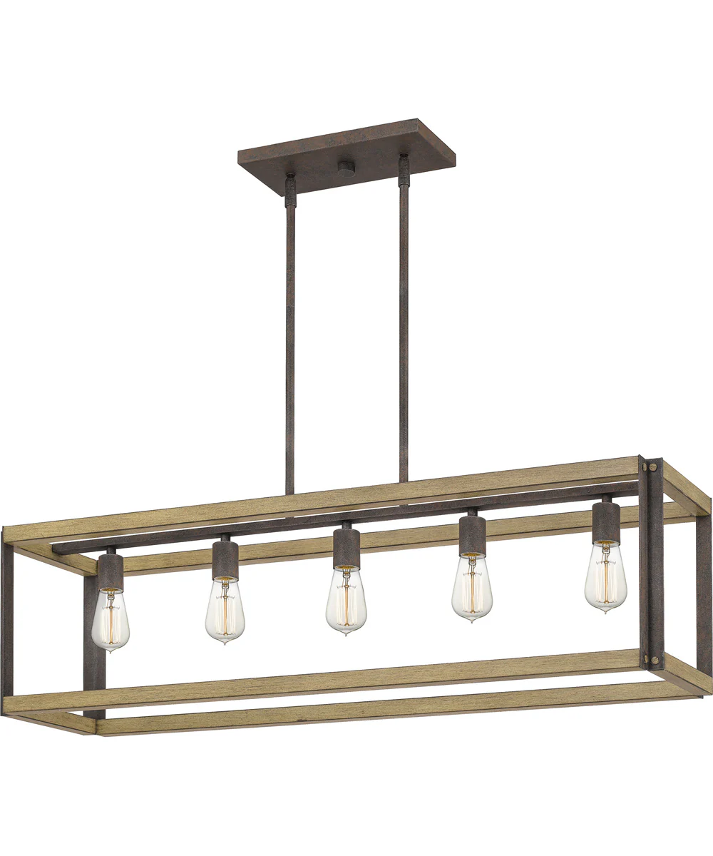 Finn 5-light Island Light Rustic Black - Image 4