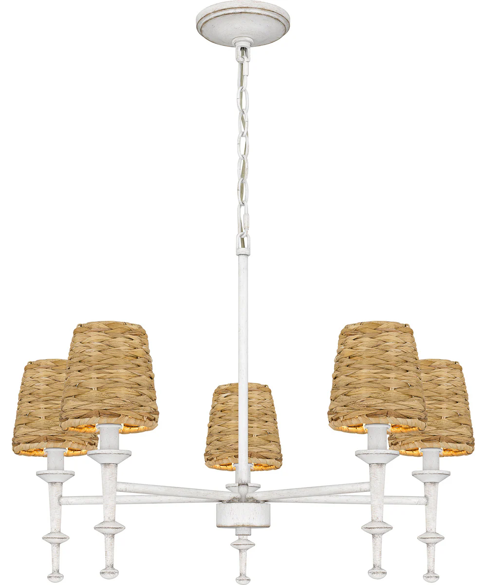 Flannery 5-light Chandelier Antique White