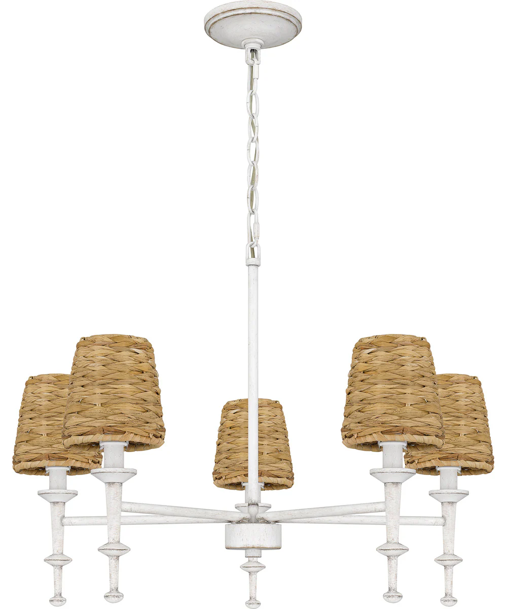 Flannery 5-light Chandelier Antique White - Image 2