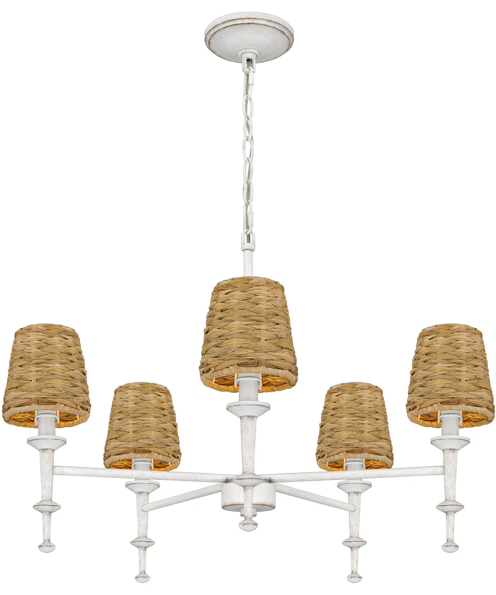 Flannery 5-light Chandelier Antique White - Image 3
