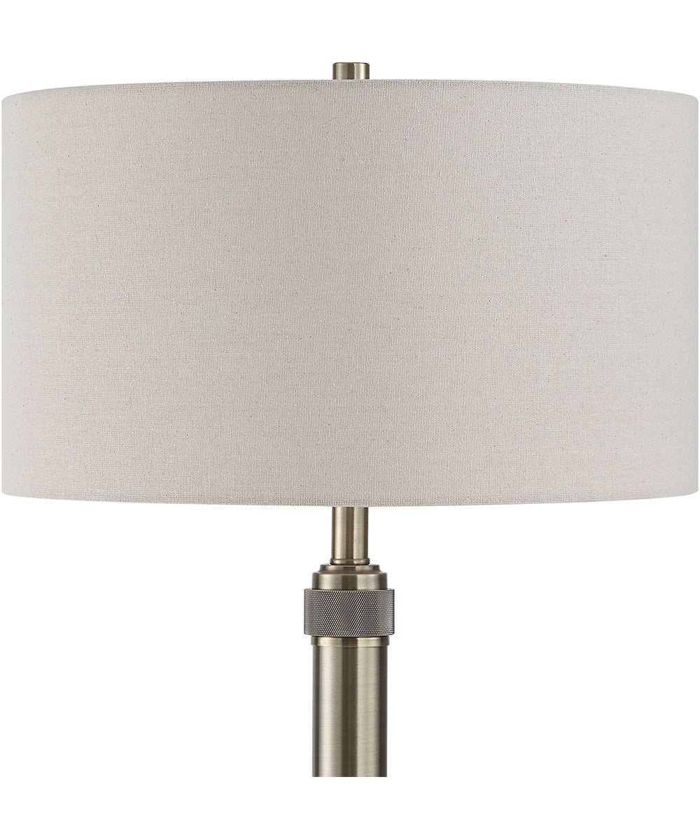 Floor Lamp in Antique Brass with Off-White Linen - Image 5
