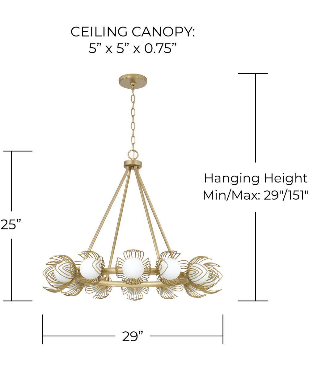 Flora 12-Light Chandelier Buffed Gold - Image 5