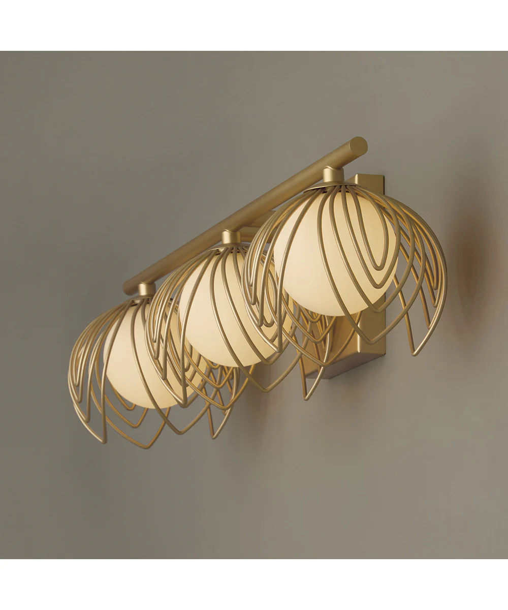Flora 3-Light Vanity Buffed Gold - Image 3