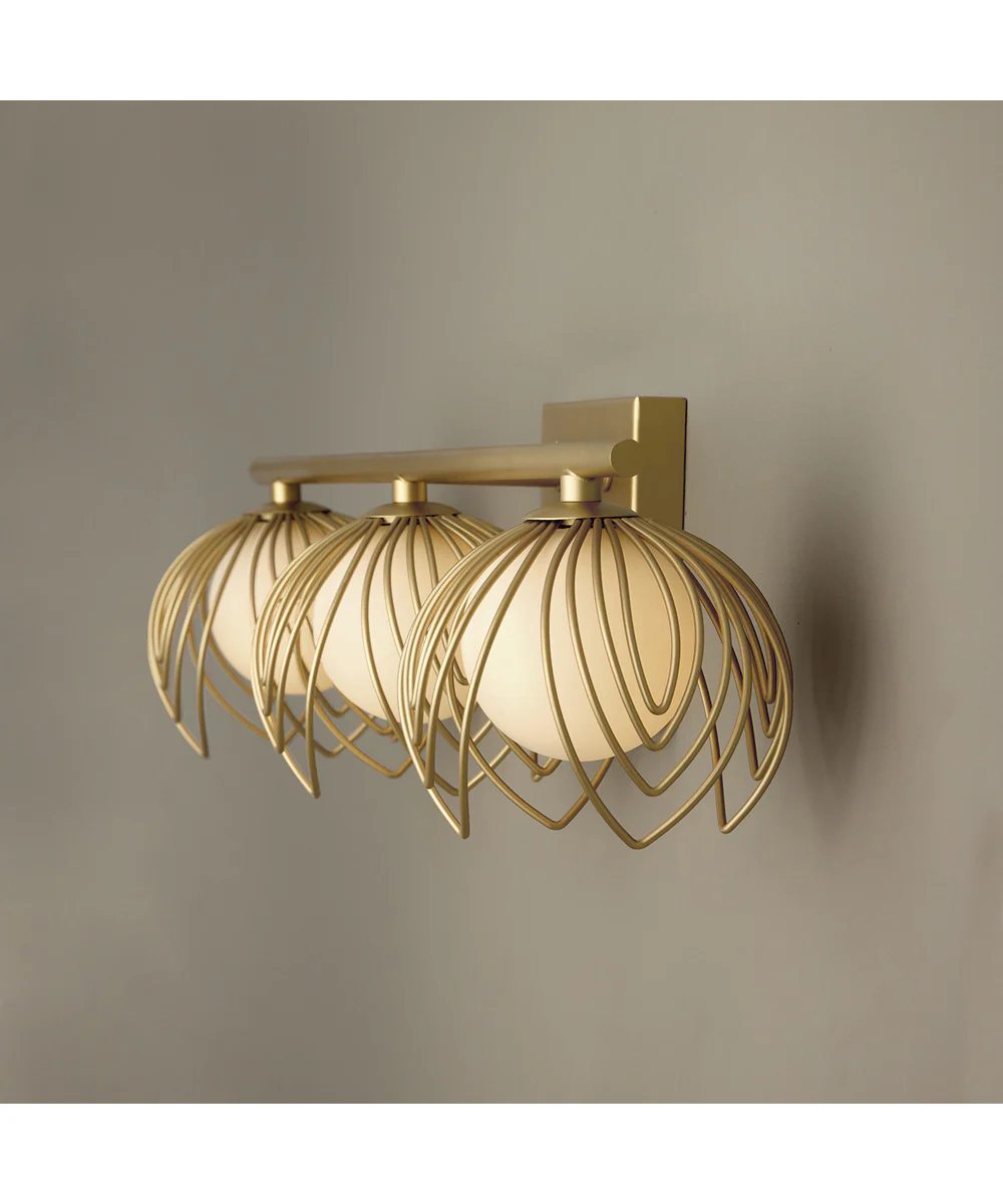 Flora 3-Light Vanity Buffed Gold - Image 4