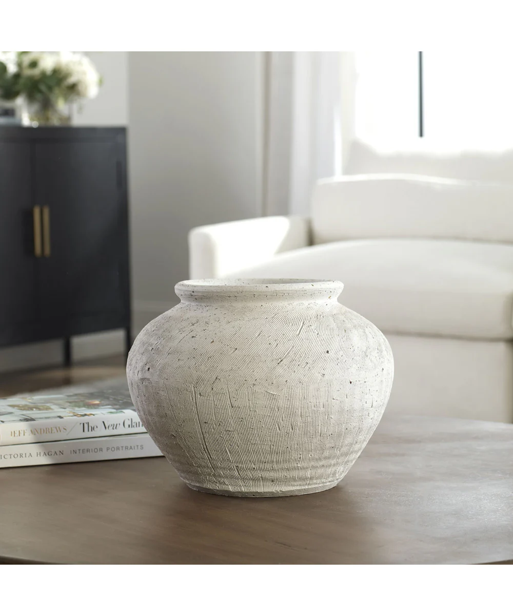 Floreana Round White Vase - Image 3