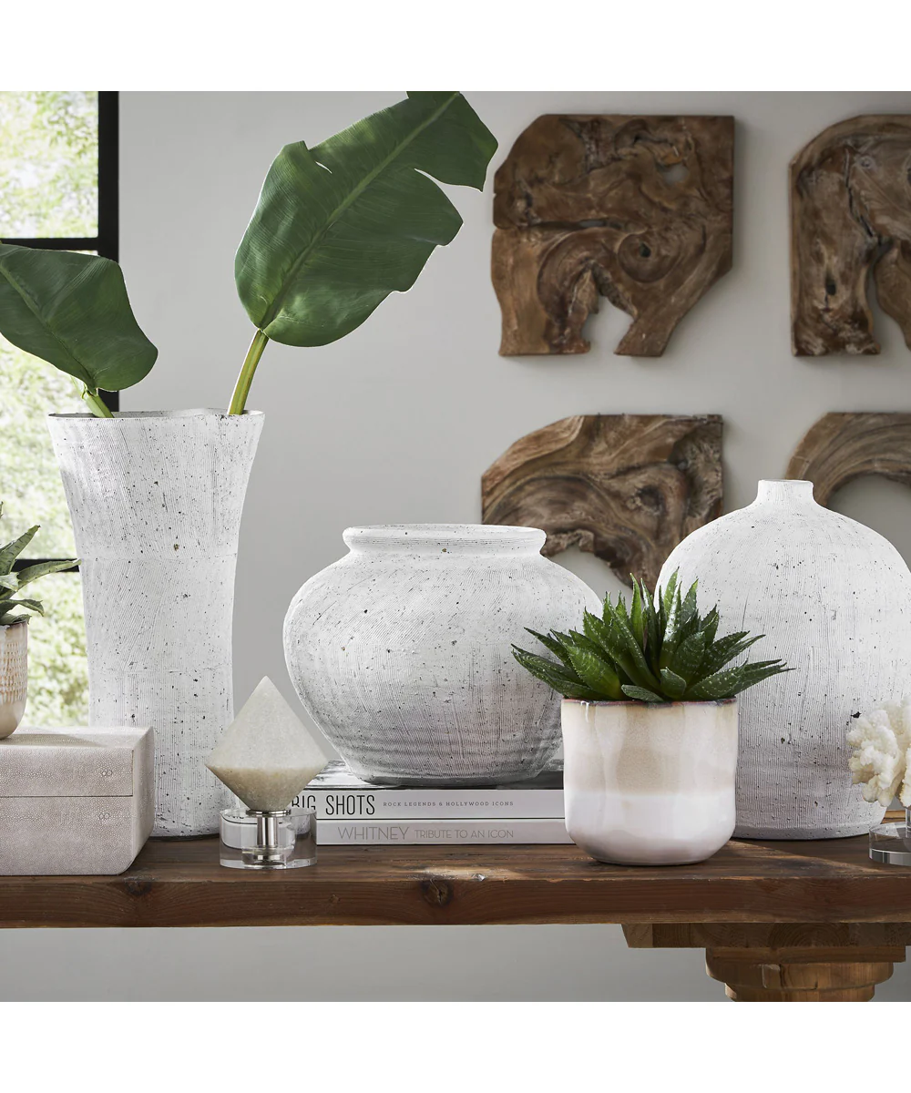 Floreana Round White Vase - Image 5