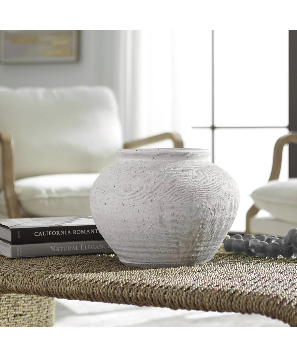 Floreana Round White Vase - Image 6