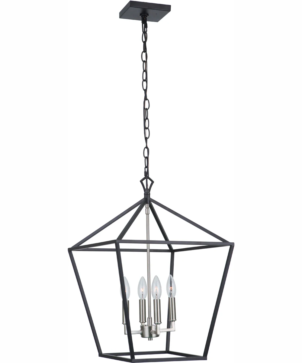 Flynt II 4-Light Foyer Flat Black/Brushed Polished Nickel - Image 2