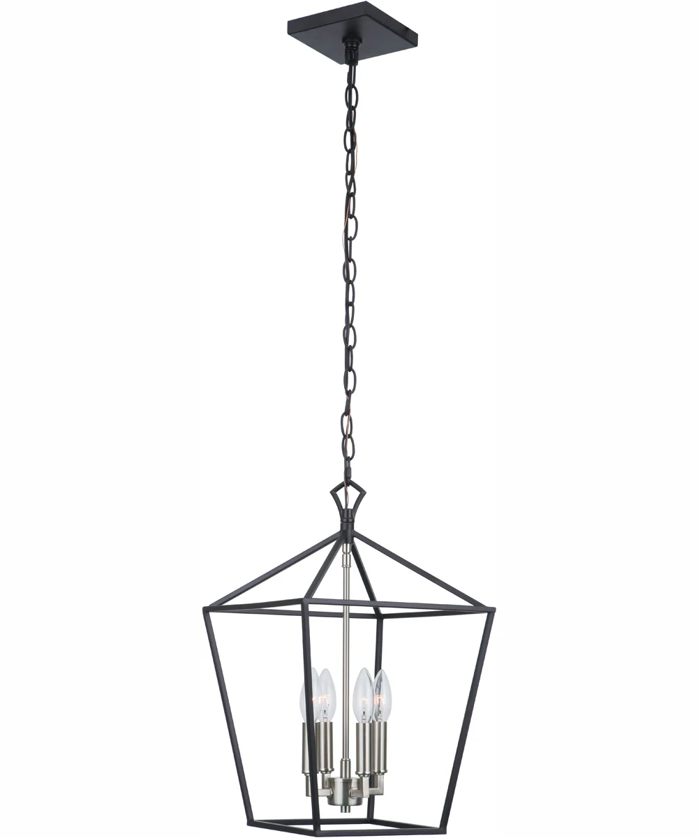 Flynt II 4-Light Foyer Flat Black/Brushed Polished Nickel - Image 2