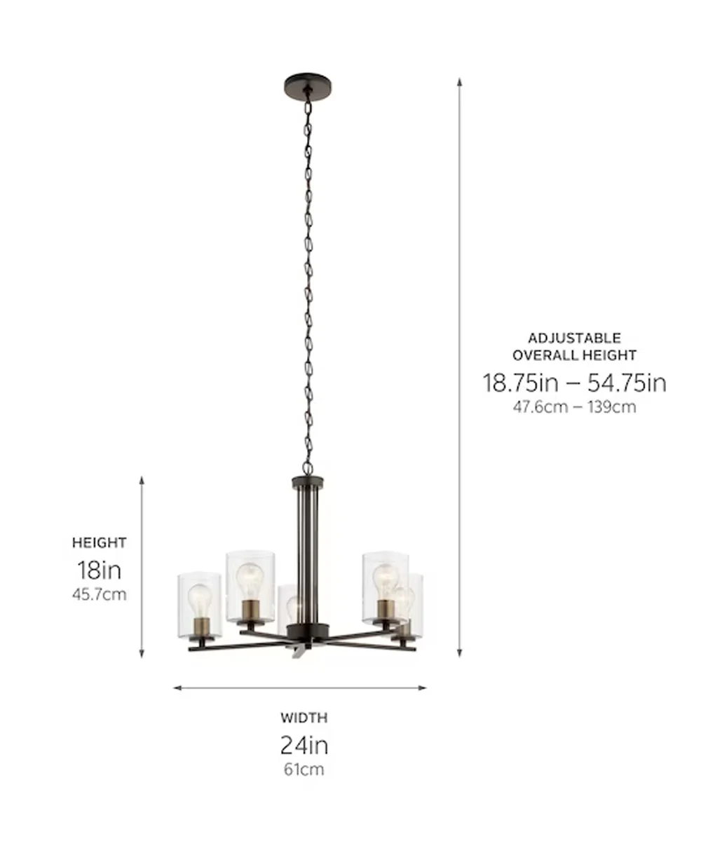 Fontella 24"W 5-Light Chandelier by Kichler Olde Bronze Finish - Image 3