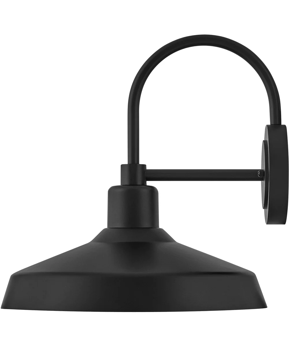 Forge Coastal Elements  1-Light Medium Wall Mount Lantern in Black