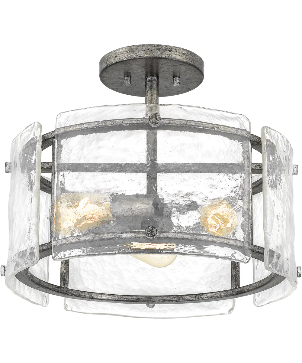 Fortress 3-light Semi Flush Mount Mottled Silver - Image 4