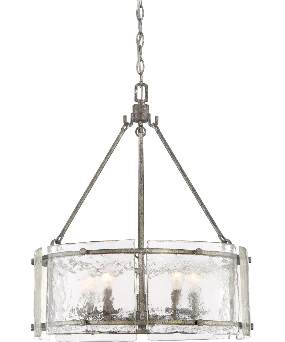 Fortress 5-light Pendant Mottled Silver
