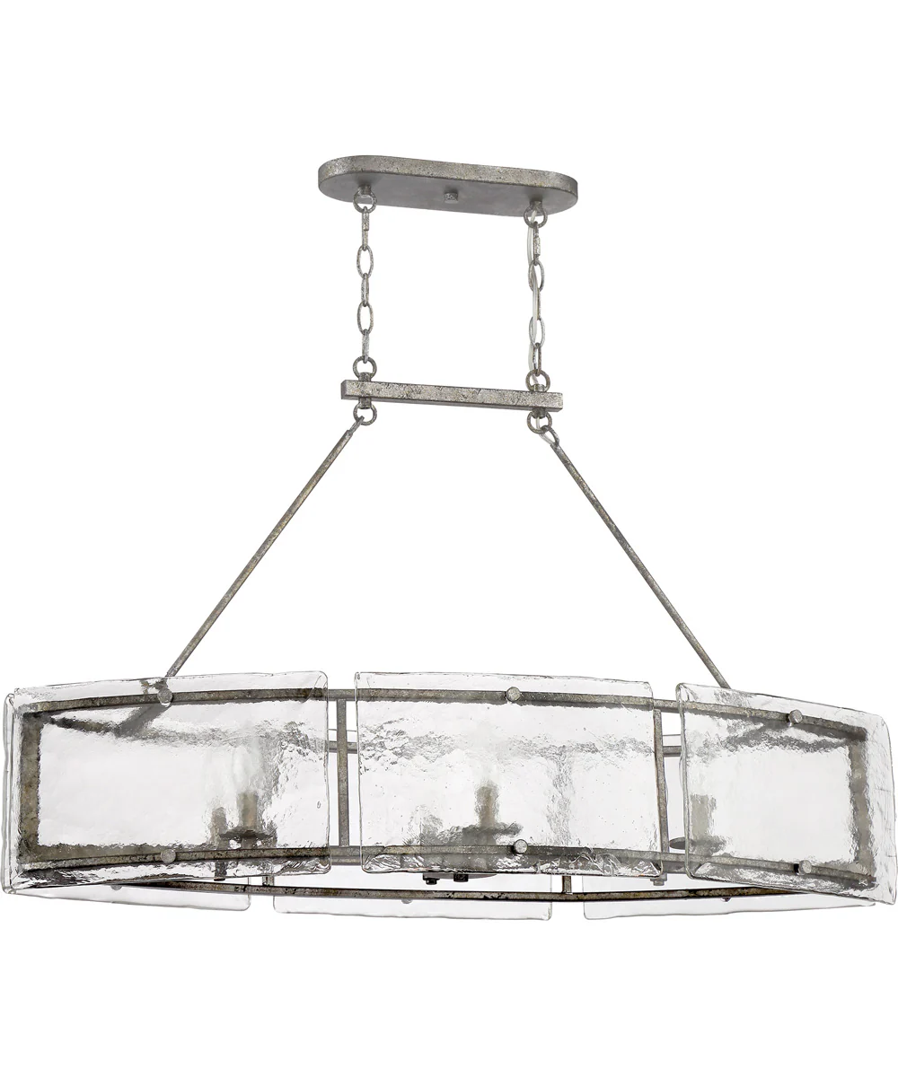 Fortress 6-light Island Light Mottled Silver - Image 3